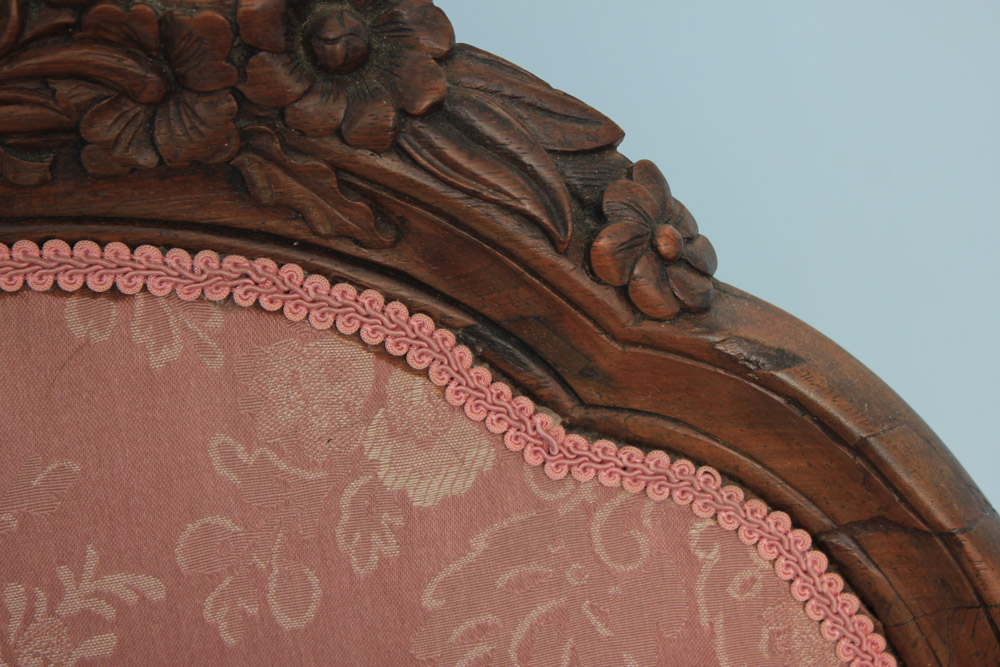 Antique Rococo Carved Mahogany Arm Chair