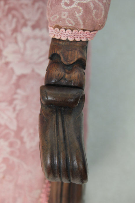 Antique Rococo Carved Mahogany Arm Chair