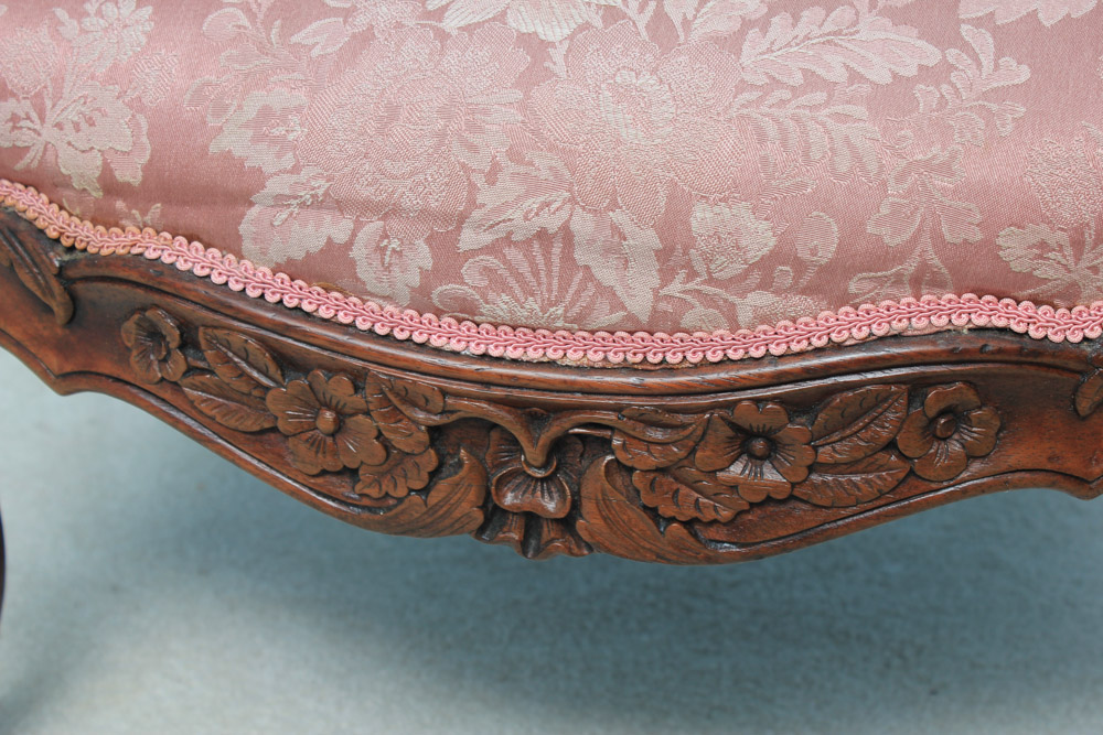 Antique Rococo Carved Mahogany Arm Chair