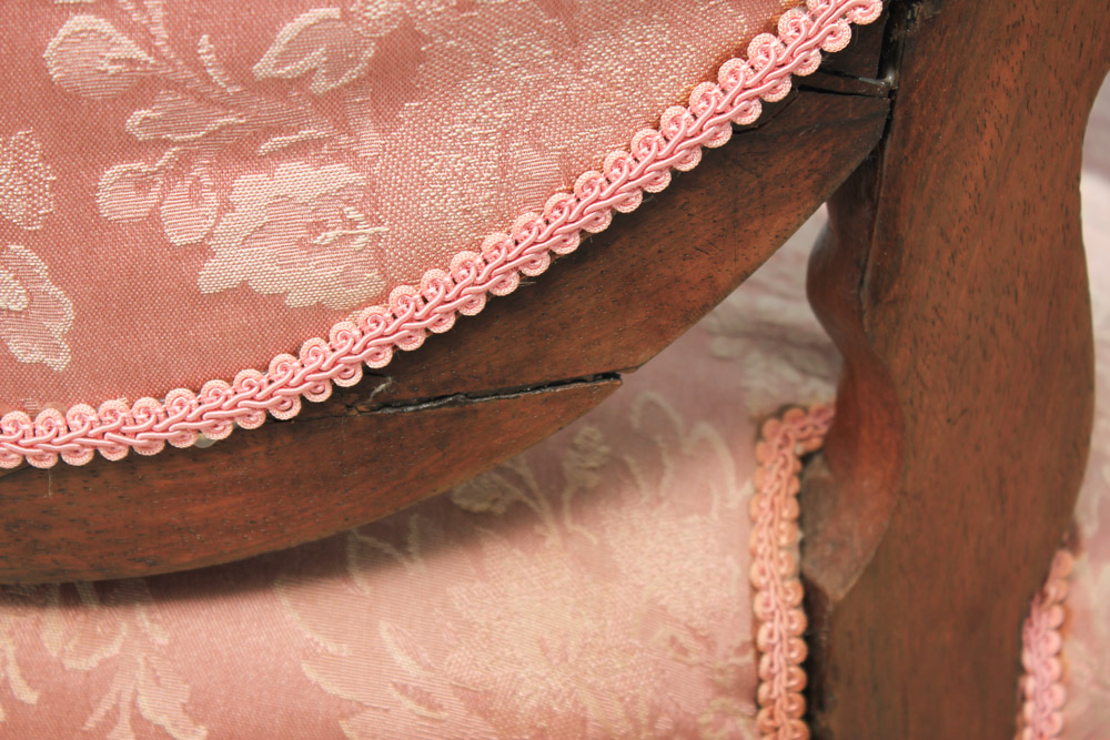 Antique Rococo Carved Mahogany Arm Chair