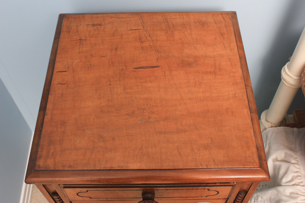 Vintage Spool-Turned Maple End Table