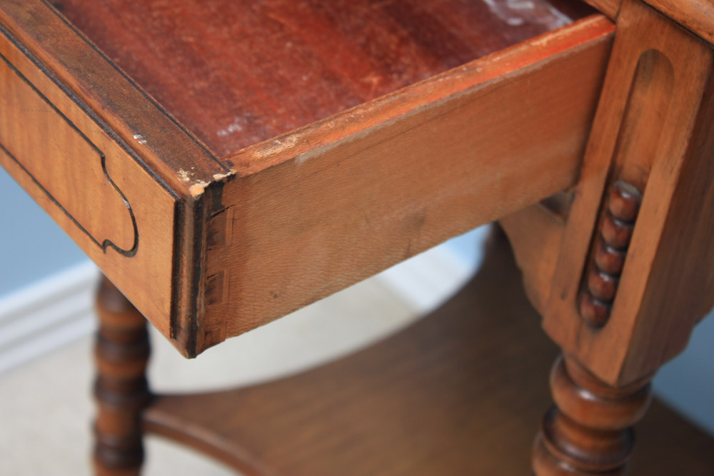 Vintage Spool-Turned Maple End Table