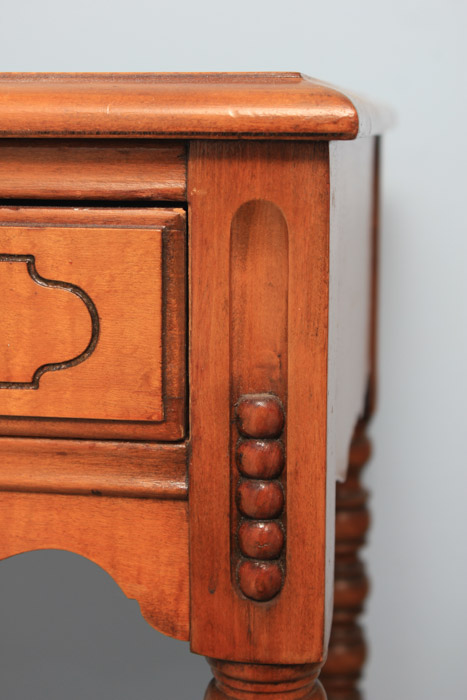 Vintage Spool-Turned Maple End Table