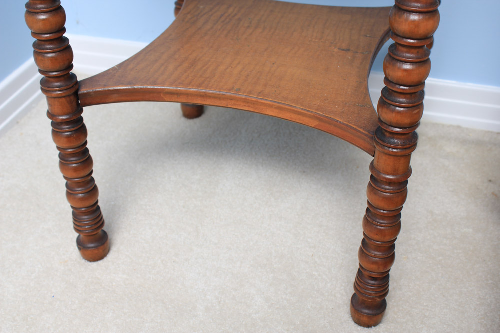Vintage Spool-Turned Maple End Table
