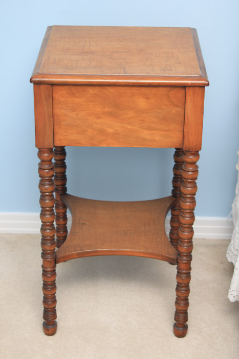 Vintage Spool-Turned Maple End Table
