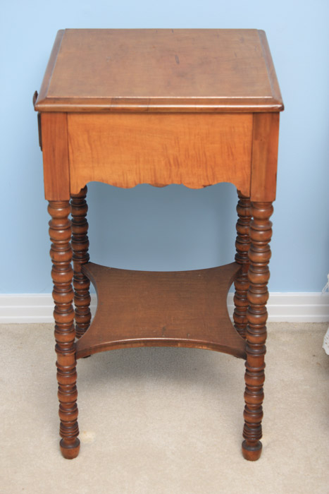Vintage Spool-Turned Maple End Table