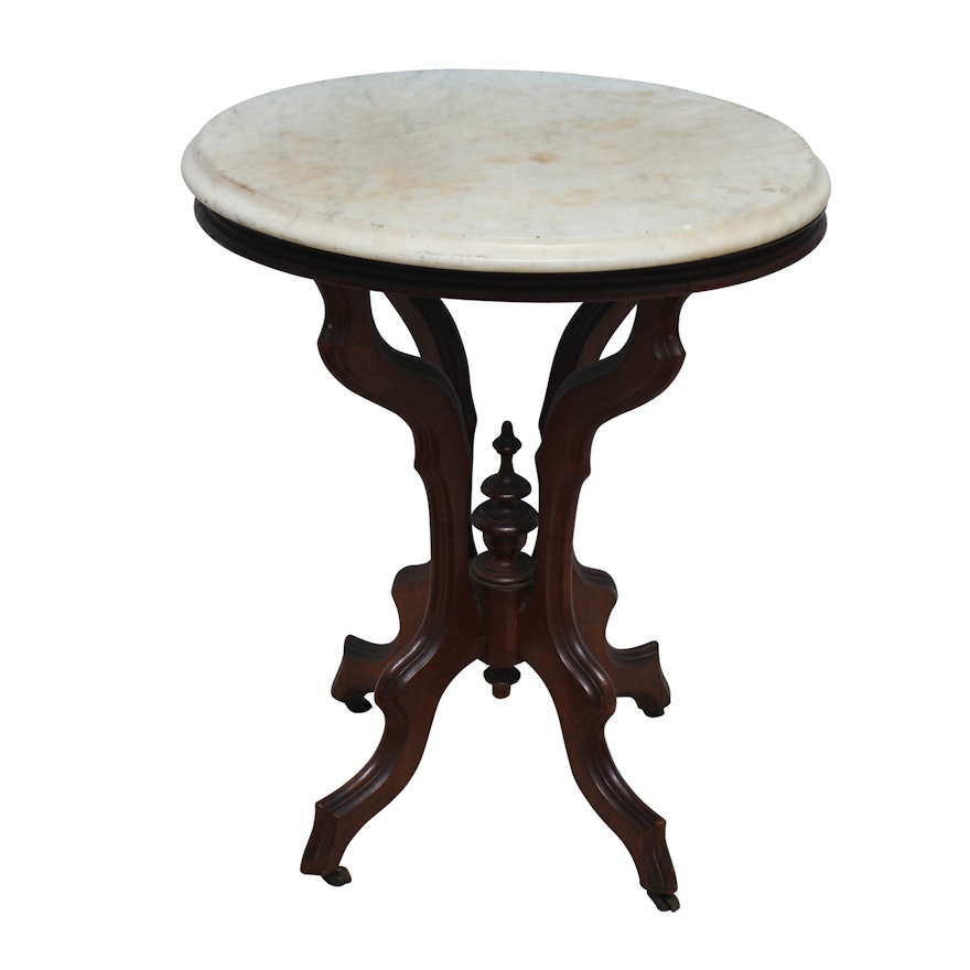 Victorian Oval Marble Top Table