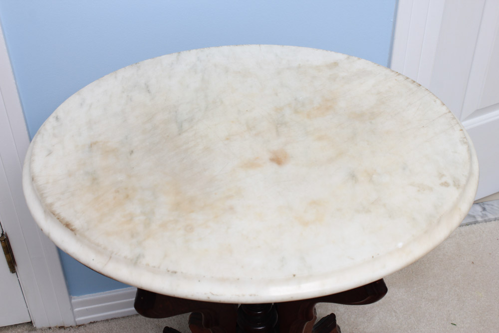 Victorian Oval Marble Top Table