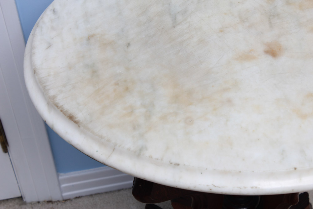Victorian Oval Marble Top Table