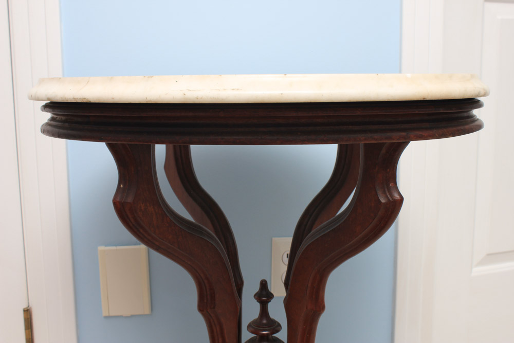 Victorian Oval Marble Top Table
