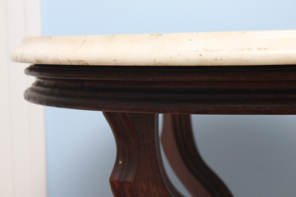 Victorian Oval Marble Top Table