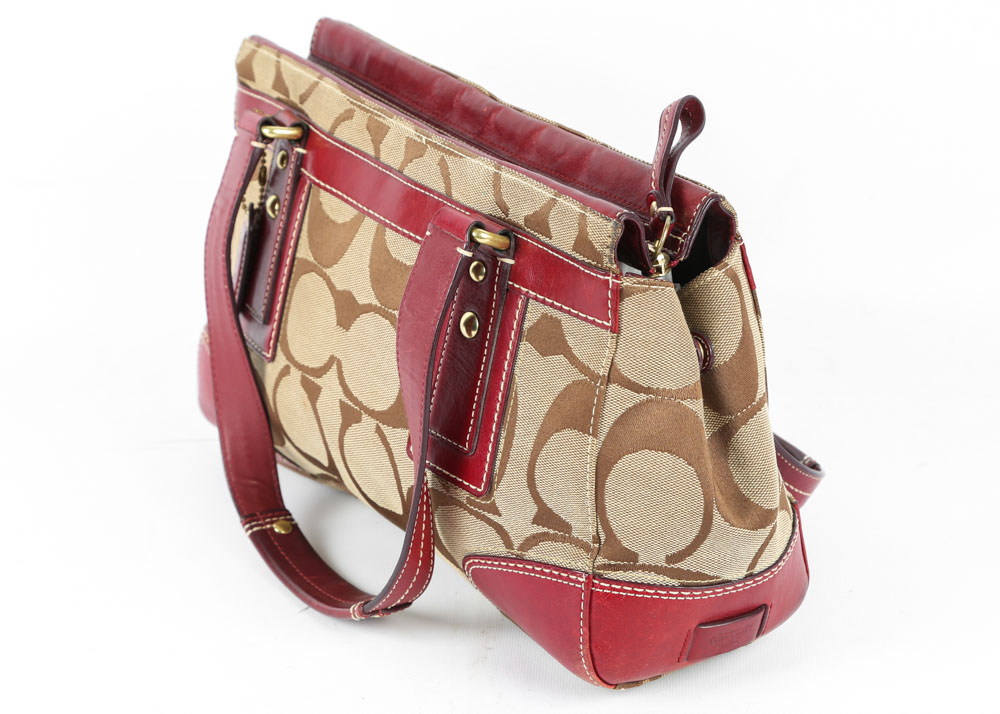 Coach Hampton Signature Carryall and Wallet