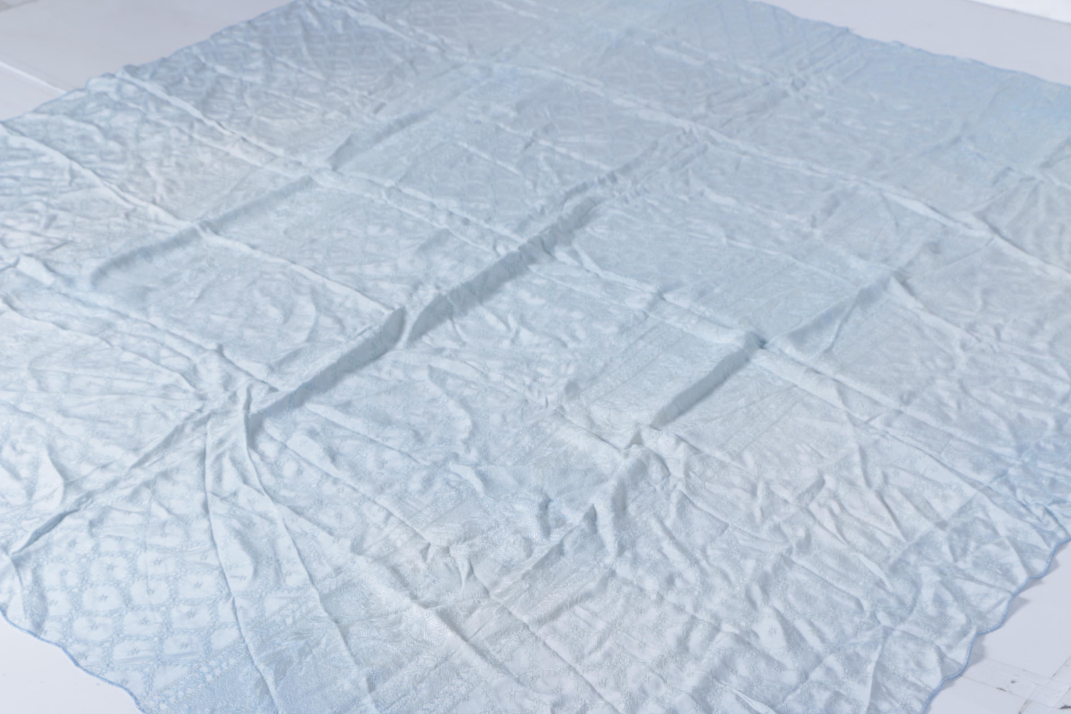 Vintage Blue Floral Tablecloth