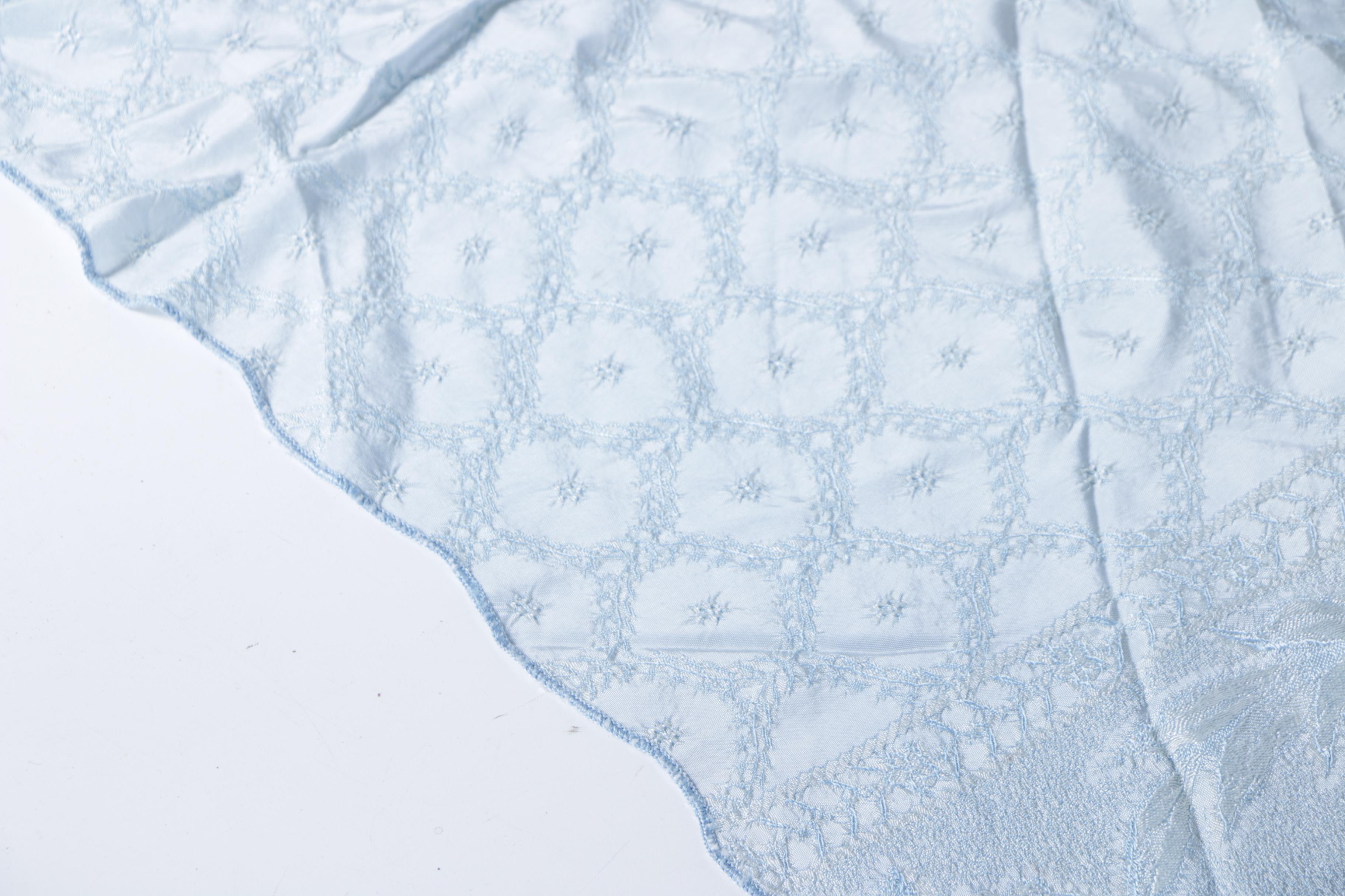 Vintage Blue Floral Tablecloth