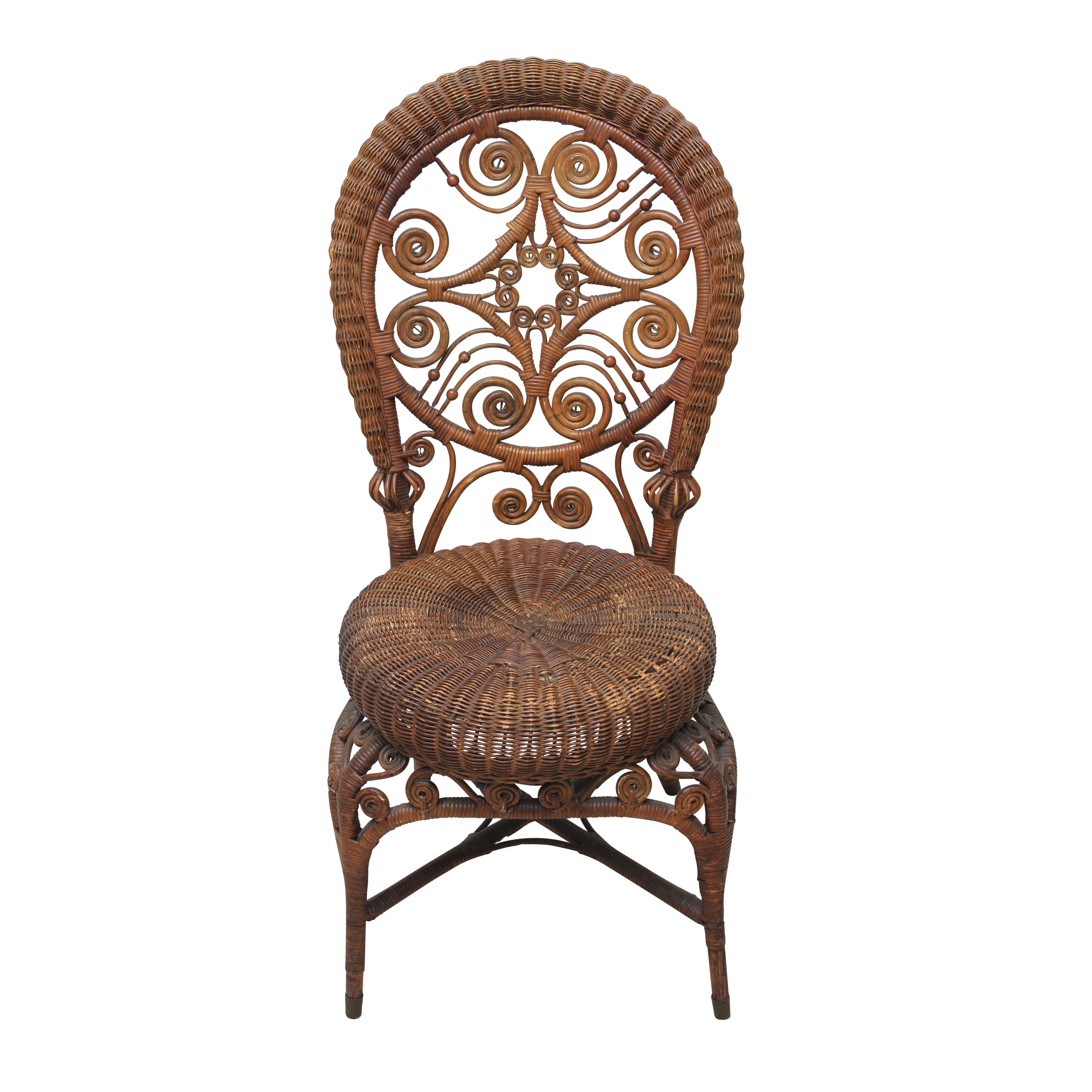 Vintage Wicker Side Chair