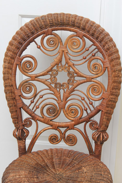 Vintage Wicker Side Chair