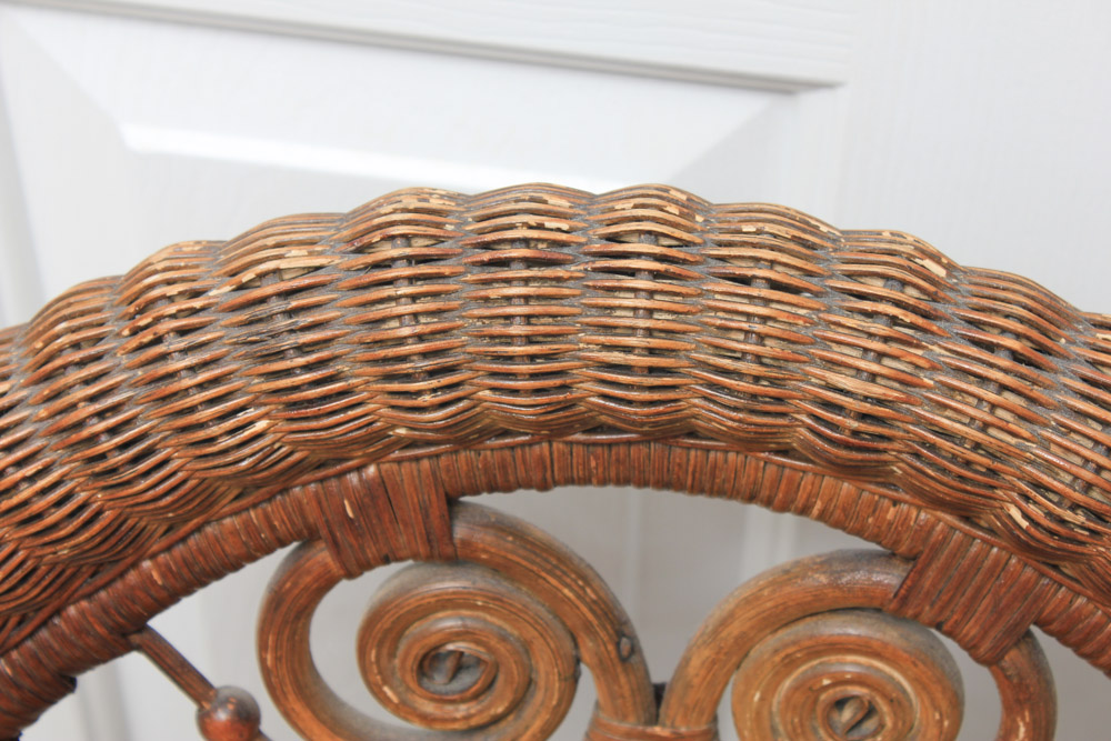 Vintage Wicker Side Chair