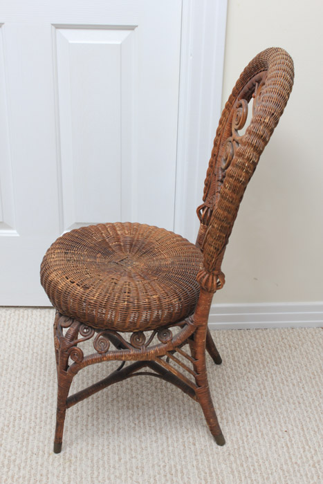 Vintage Wicker Side Chair