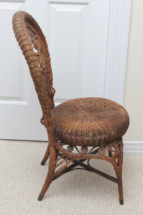 Vintage Wicker Side Chair