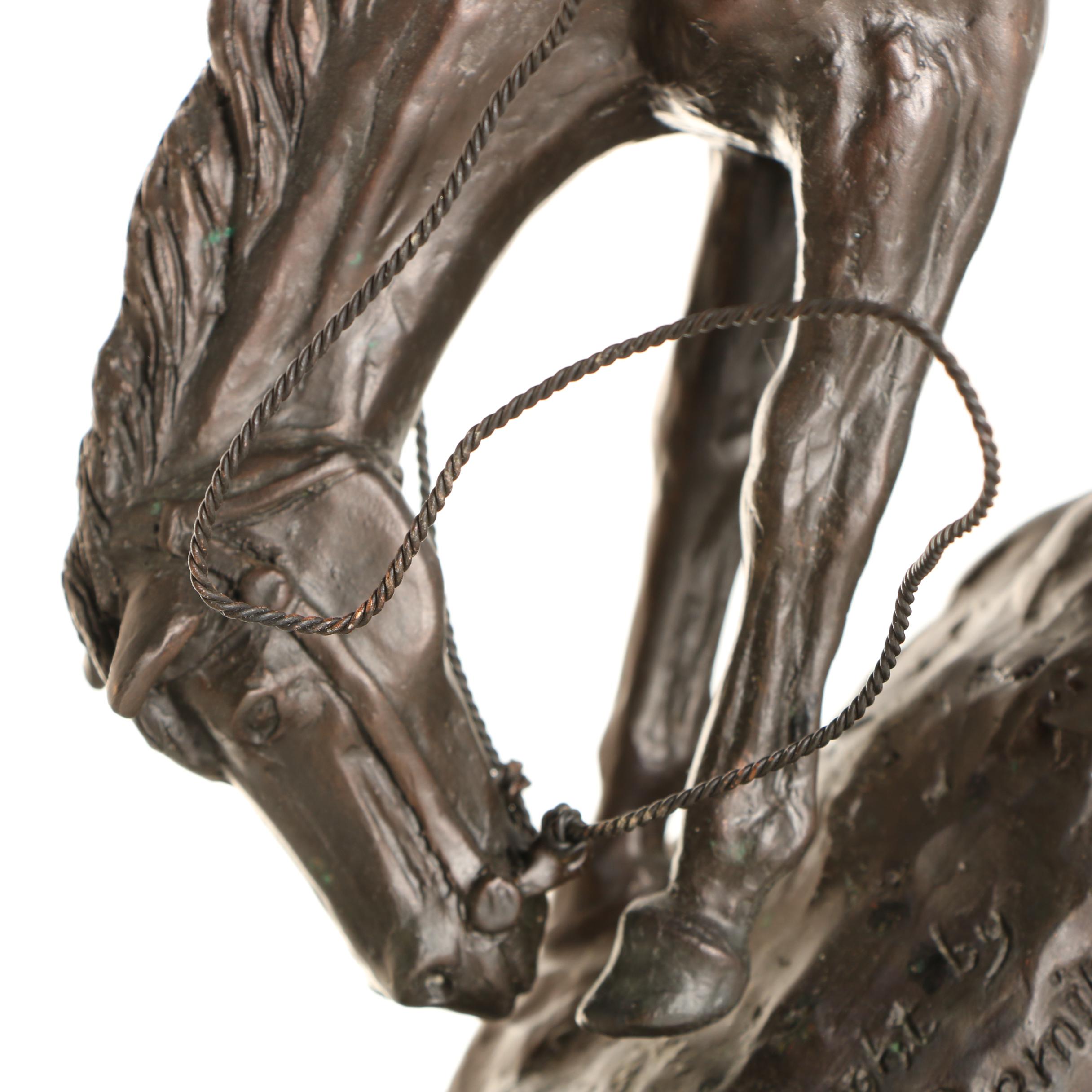 Bronze Reproduction Sculpture After Frederic Remington "Mountain Man"