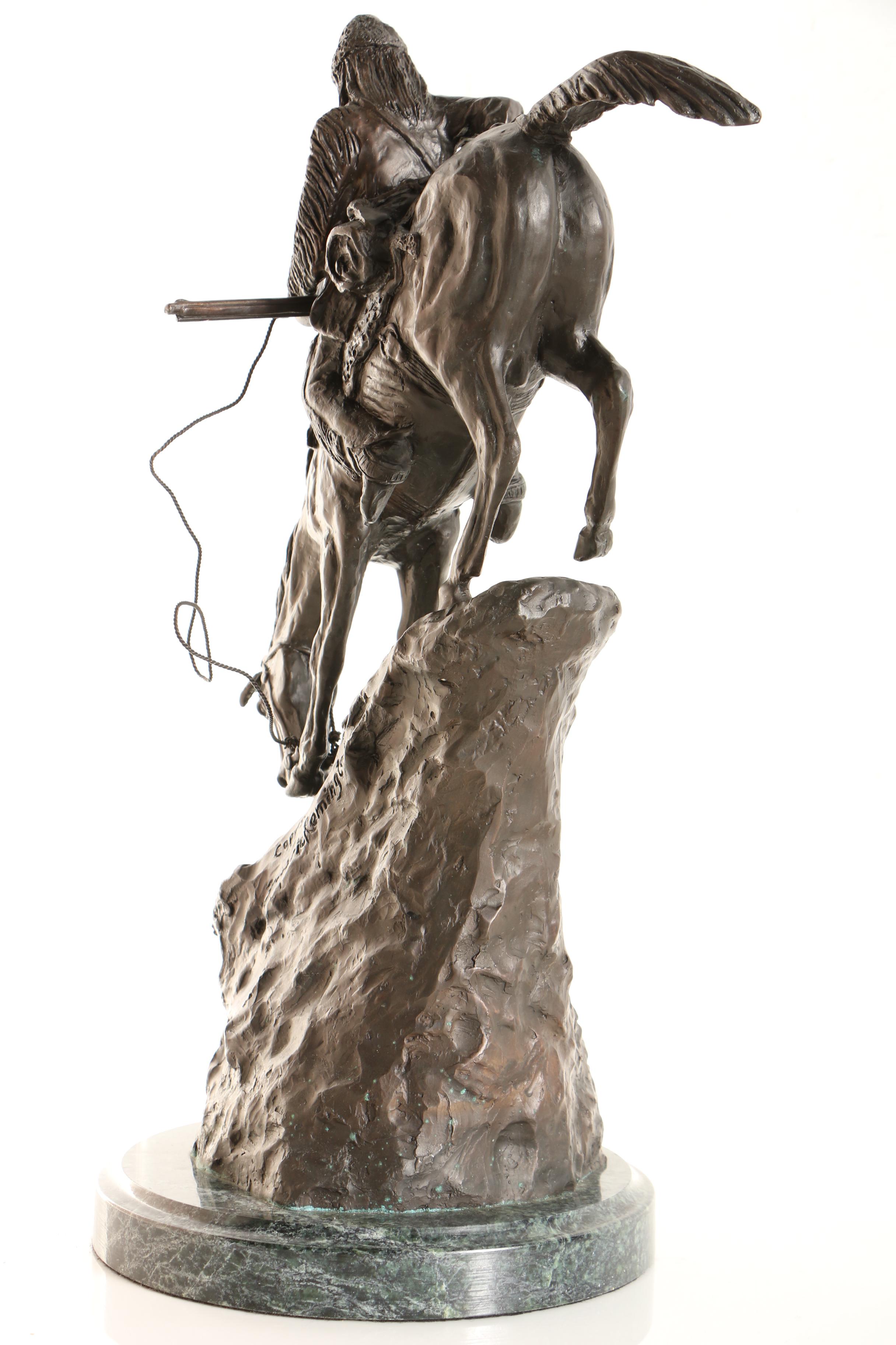 Bronze Reproduction Sculpture After Frederic Remington "Mountain Man"