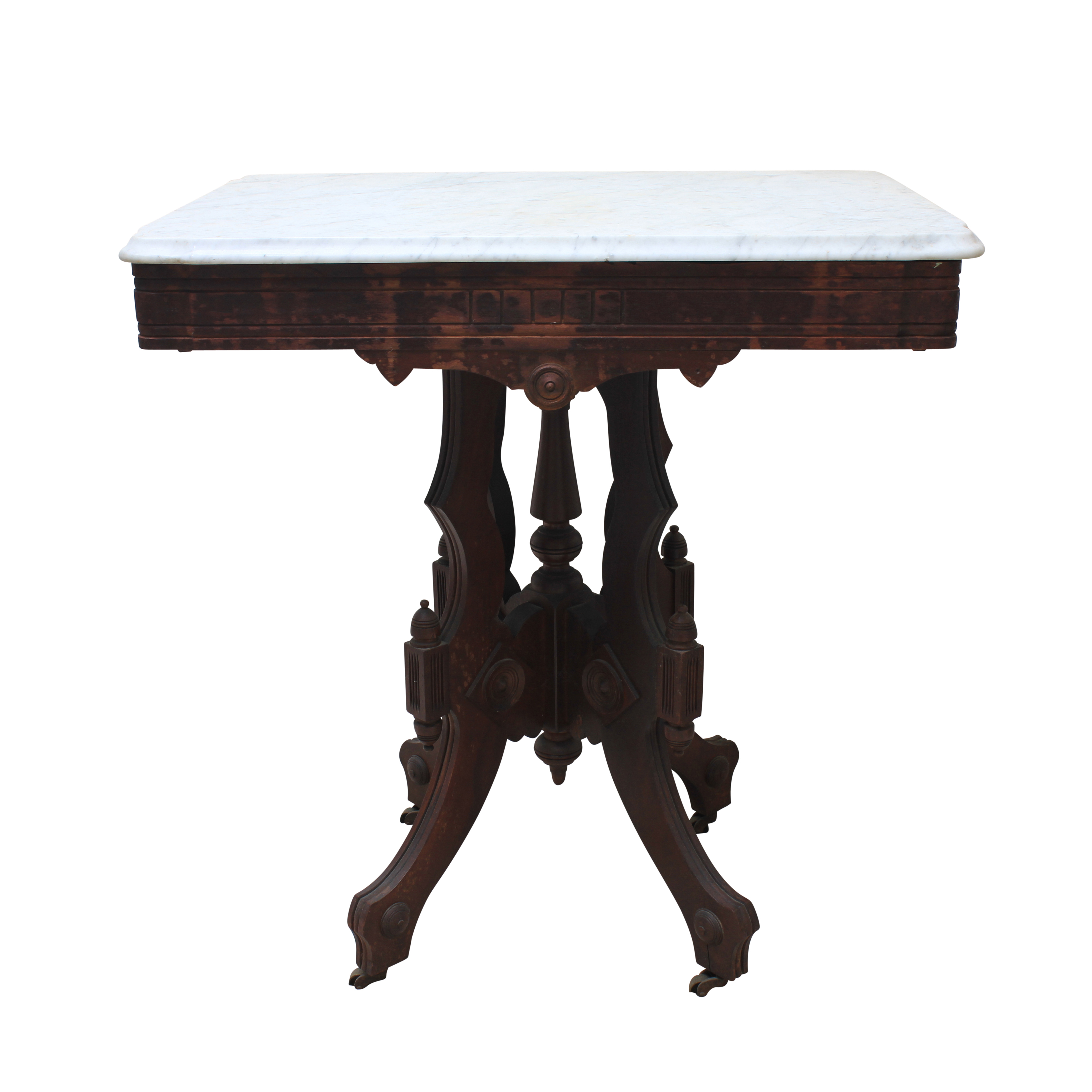 Victorian Walnut and Marble Top Table