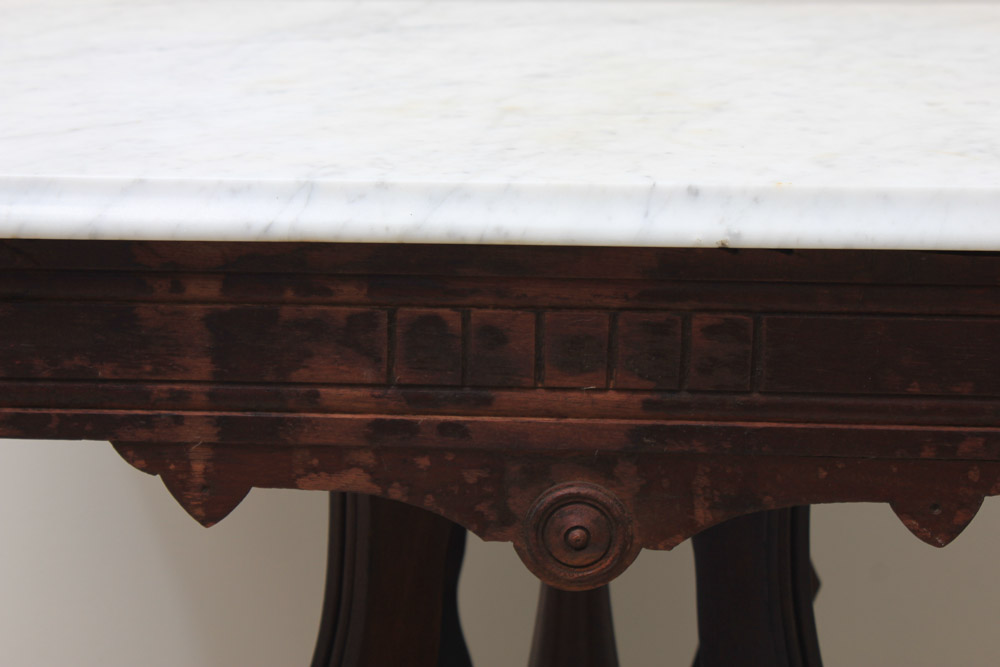 Victorian Walnut and Marble Top Table