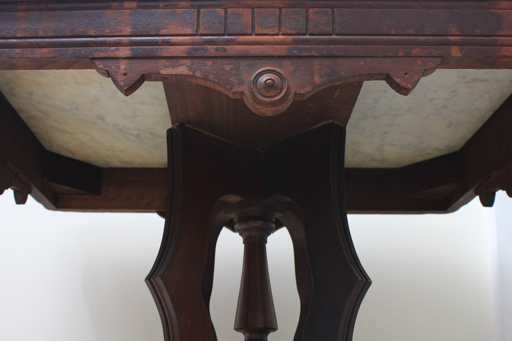 Victorian Walnut and Marble Top Table