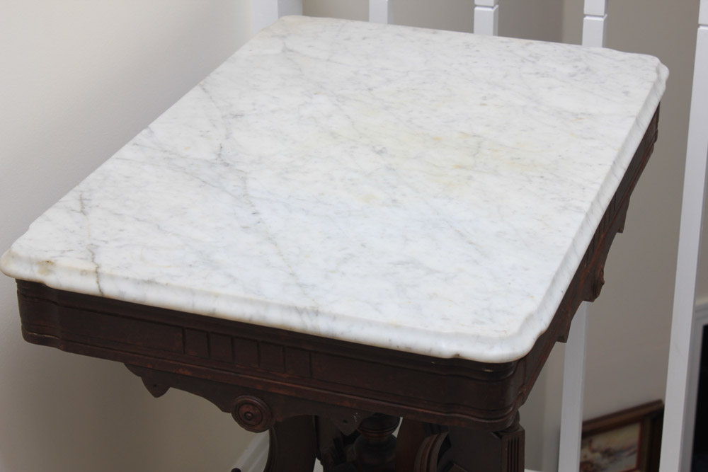 Victorian Walnut and Marble Top Table