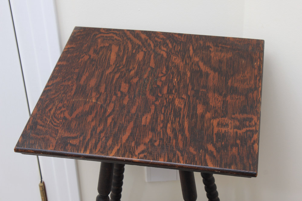 Antique Oak Square End Table