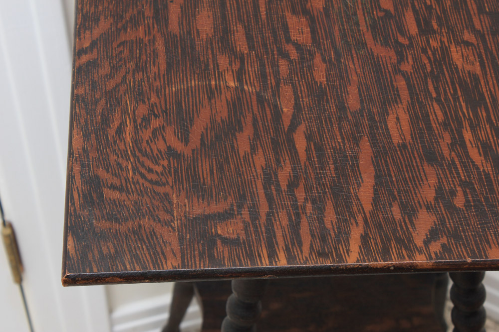 Antique Oak Square End Table