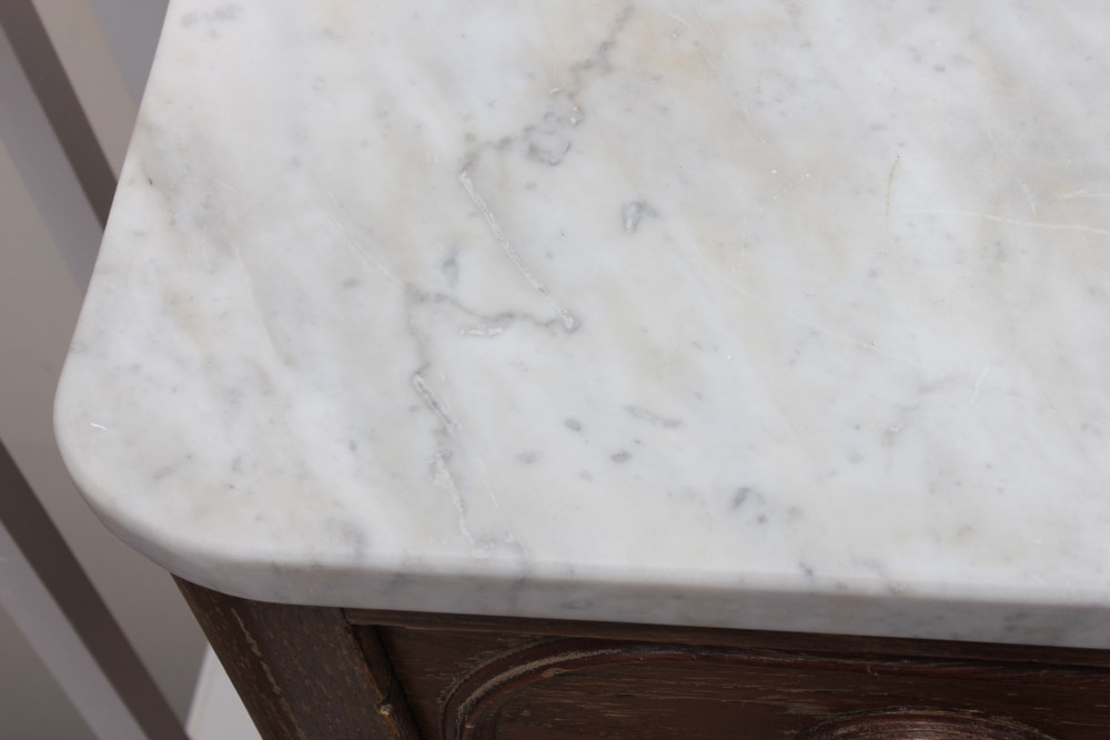 Victorian Marble Top Ash Chest of Drawers