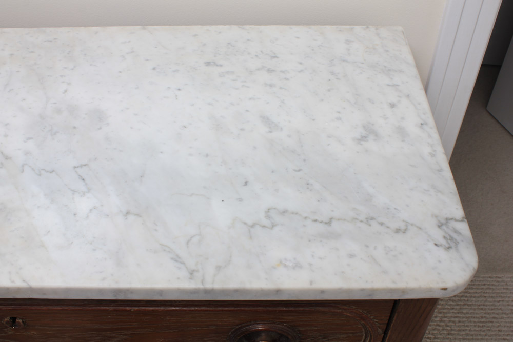 Victorian Marble Top Ash Chest of Drawers