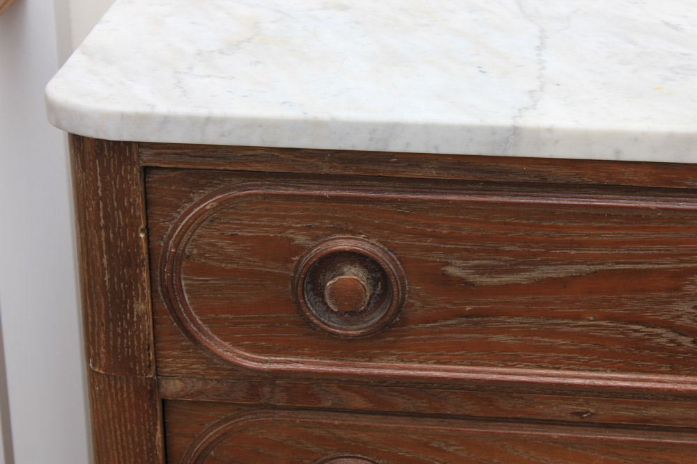 Victorian Marble Top Ash Chest of Drawers