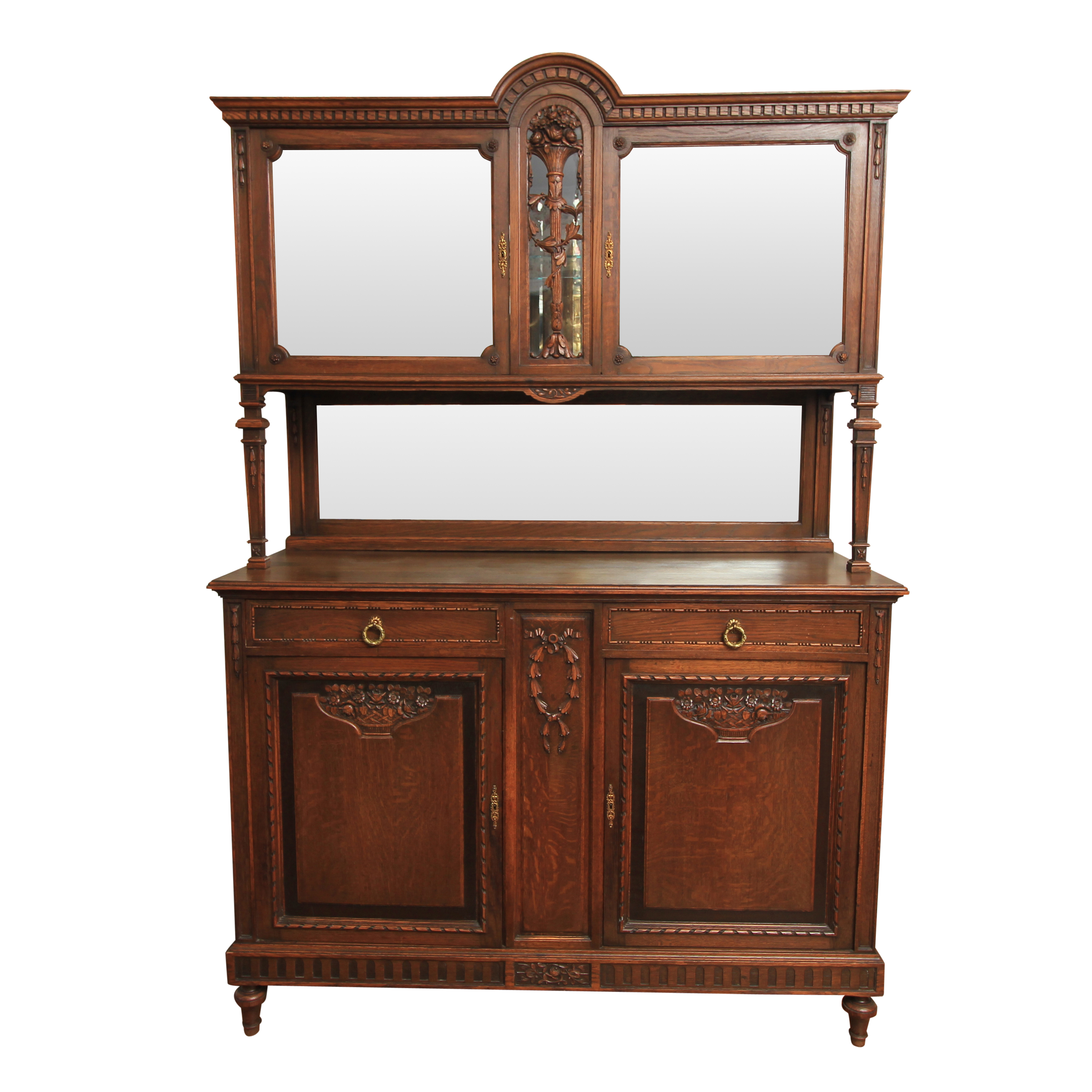 French Art Deco Carved Oak Buffet