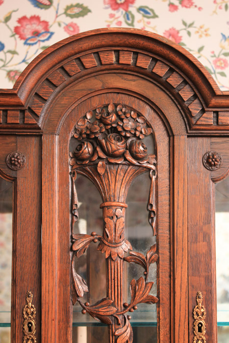 French Art Deco Carved Oak Buffet
