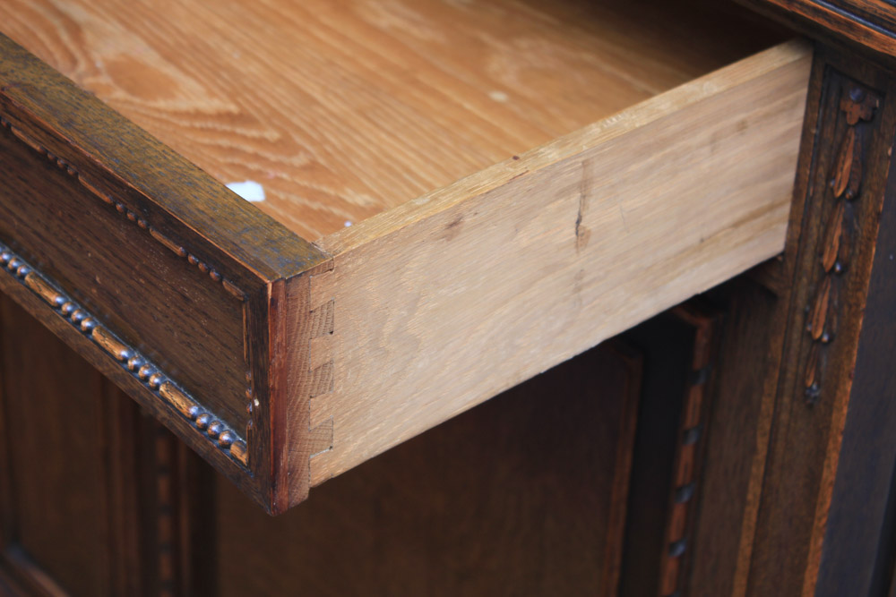 French Art Deco Carved Oak Buffet