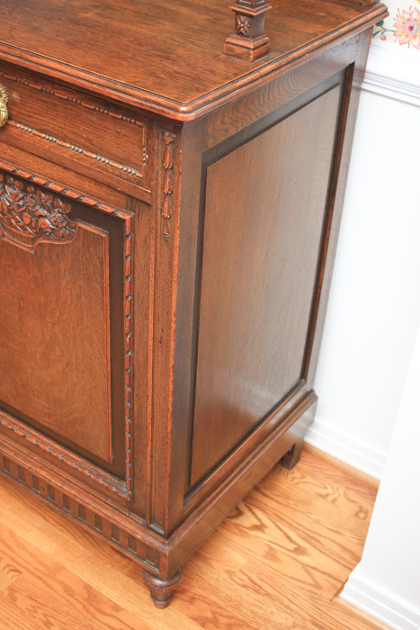 French Art Deco Carved Oak Buffet