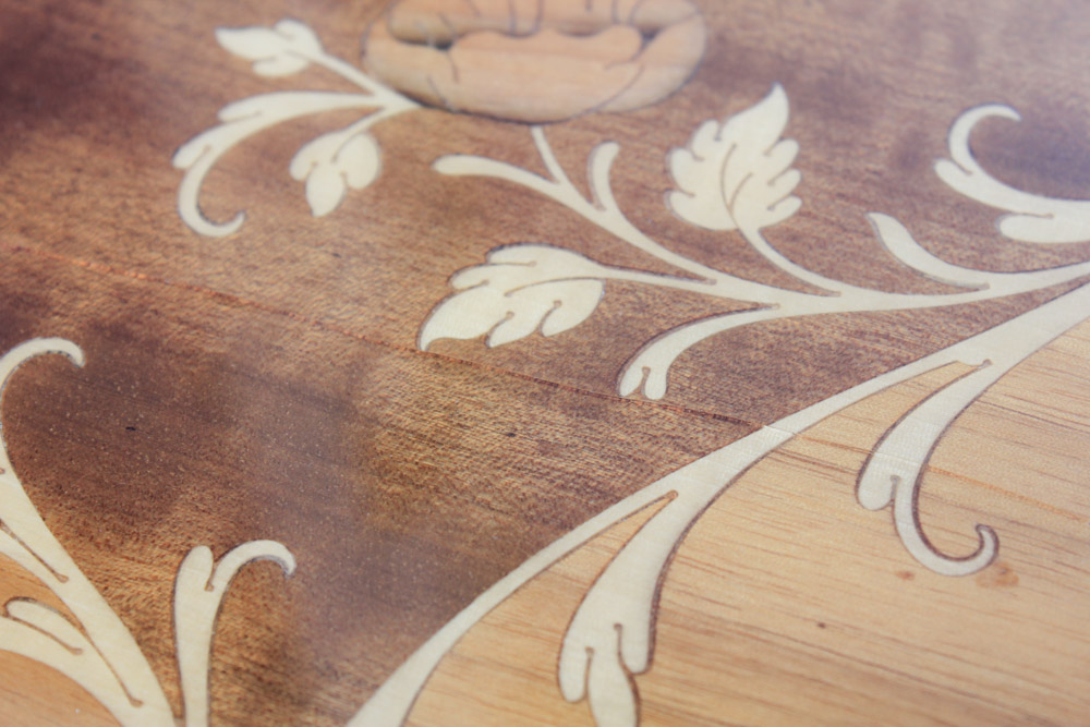 Italian Drop Leaf with Burl Inlay Bar Cart