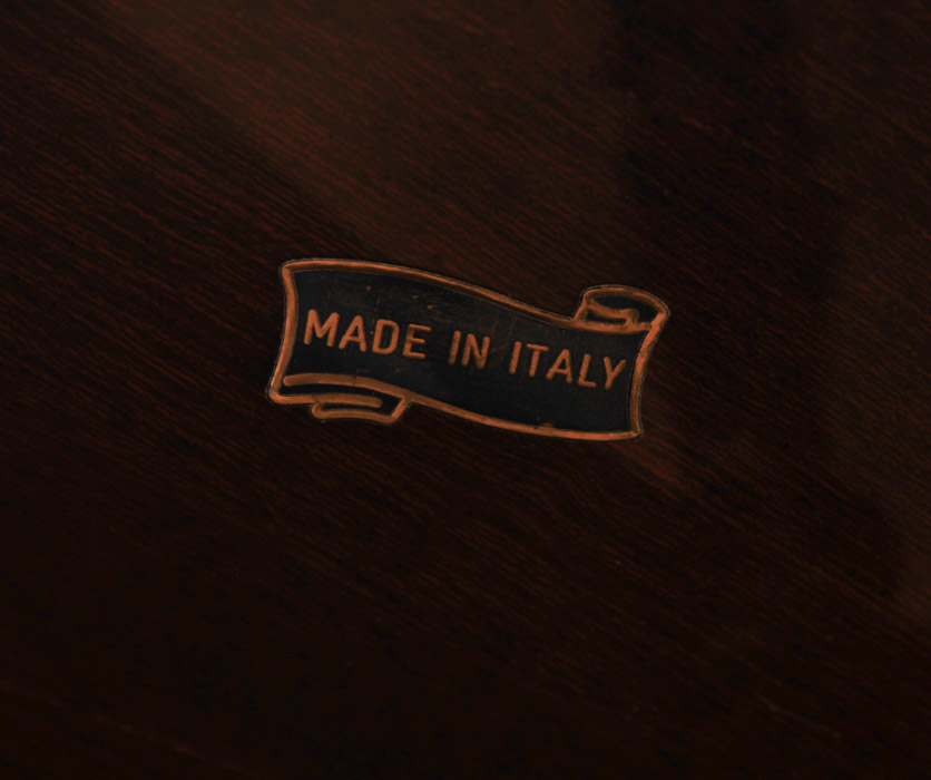 Italian Drop Leaf with Burl Inlay Bar Cart