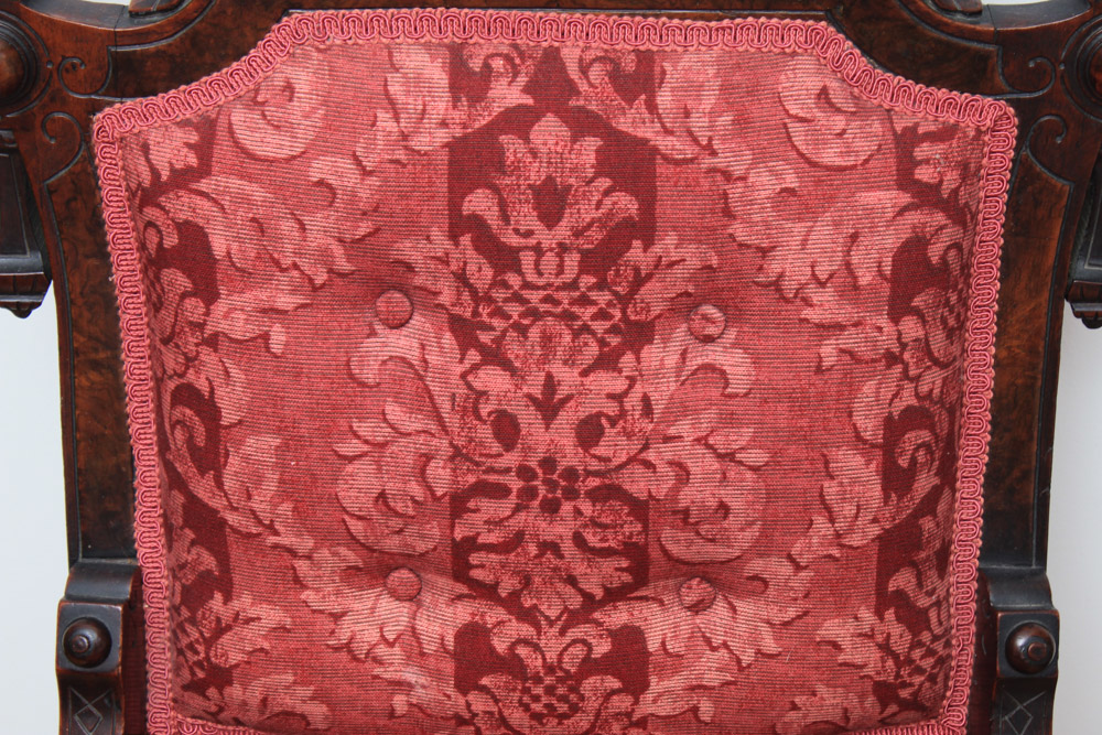 Renaissance-Revival Side Chair with Bronze Portrait Medallion