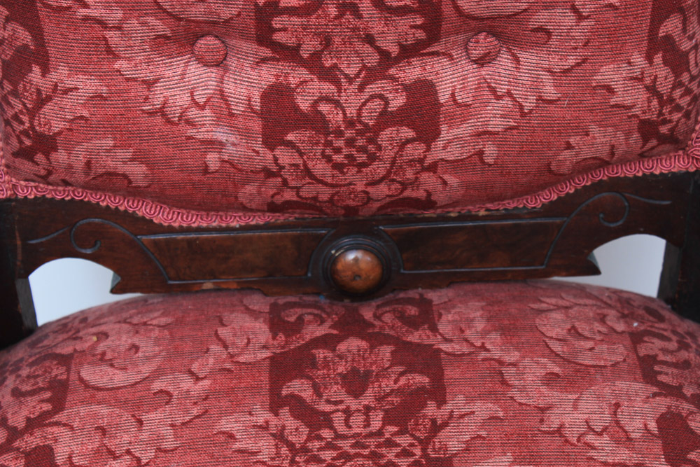 Renaissance-Revival Side Chair with Bronze Portrait Medallion