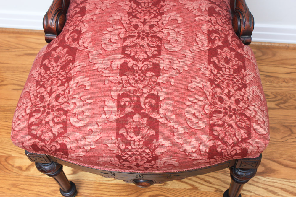 Renaissance-Revival Side Chair with Bronze Portrait Medallion