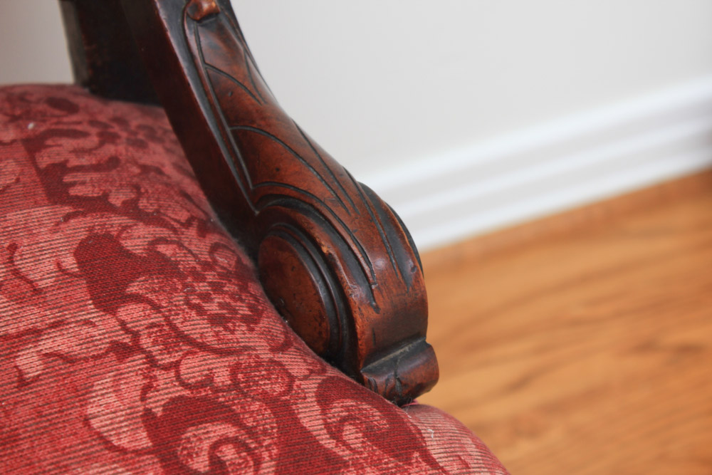 Renaissance-Revival Side Chair with Bronze Portrait Medallion