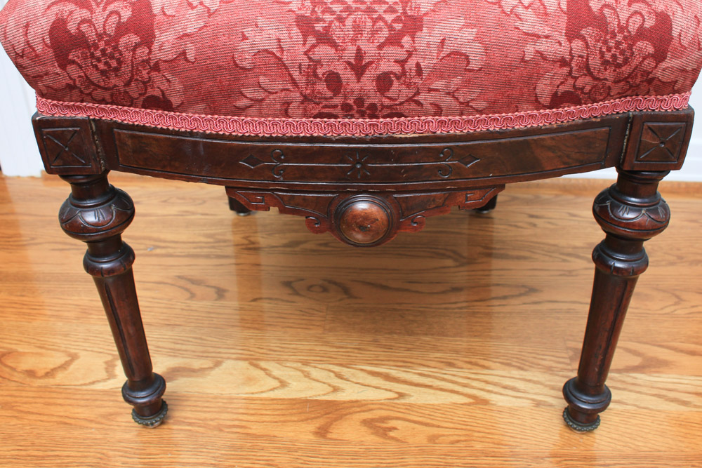 Renaissance-Revival Side Chair with Bronze Portrait Medallion
