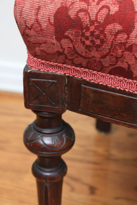 Renaissance-Revival Side Chair with Bronze Portrait Medallion