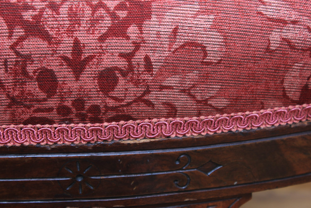 Renaissance-Revival Side Chair with Bronze Portrait Medallion