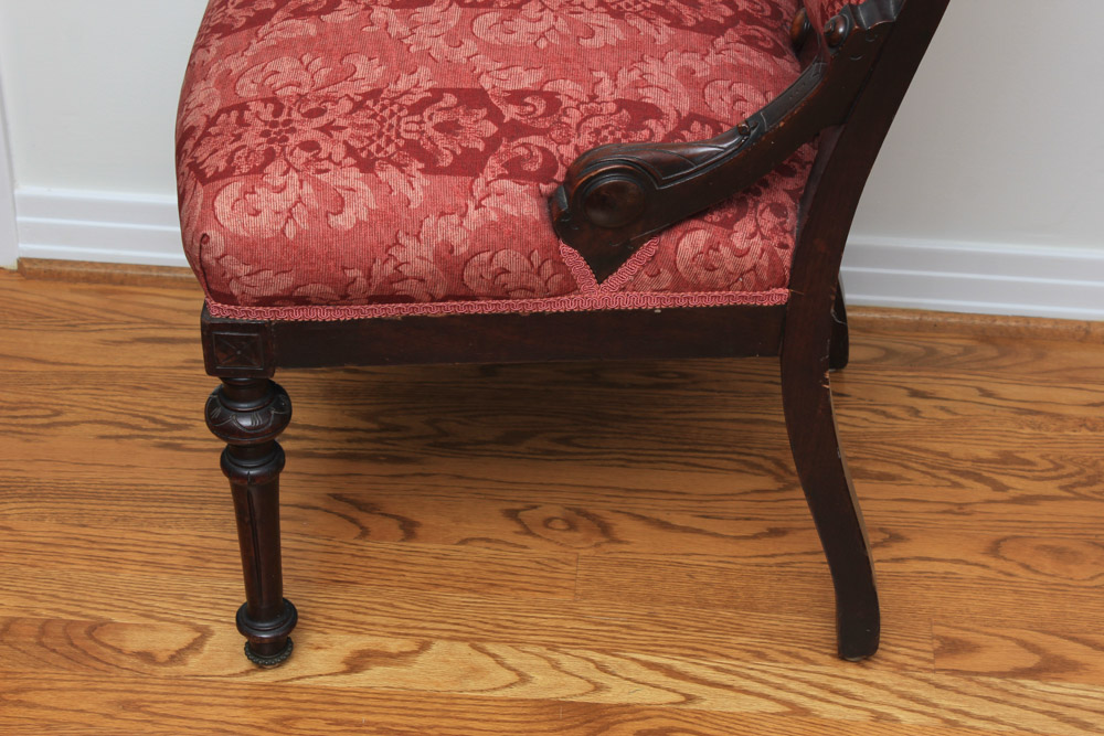Renaissance-Revival Side Chair with Bronze Portrait Medallion