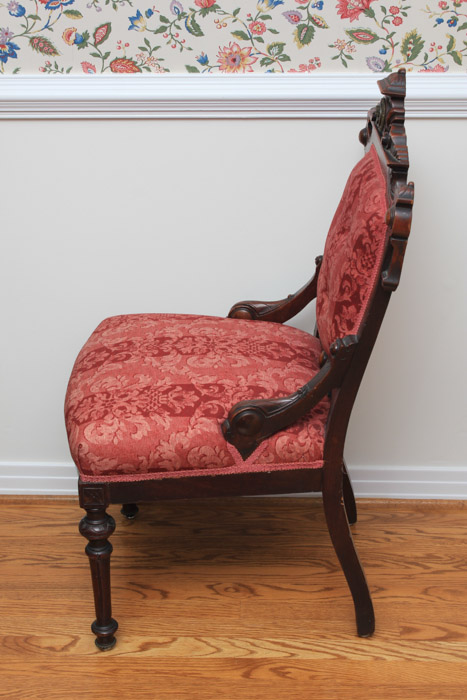 Renaissance-Revival Side Chair with Bronze Portrait Medallion