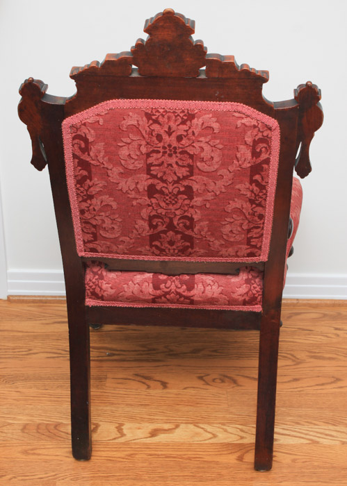 Renaissance-Revival Side Chair with Bronze Portrait Medallion